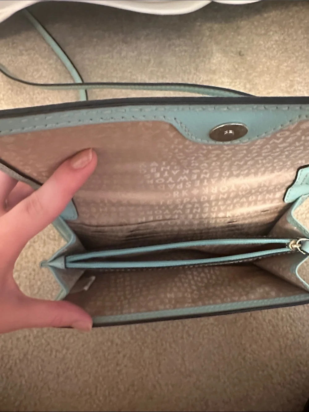 kate spade Mint Teal Leather Crossbody Bag